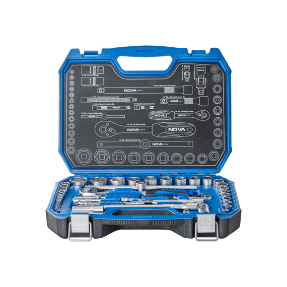 جعبه بکس 1/2 و 1/4 اینچ 44 پارچه